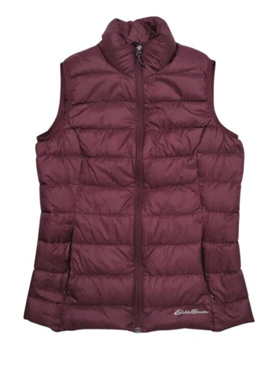 Eddie Bauer Utility CirrusLite Down Full Zip Vest Burgundy Women's Size Small - Picture 2 of 10